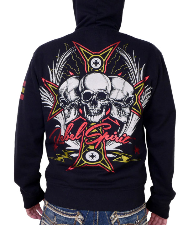 Rebel Spirit Rebellion Brotherhood Hoodie FTZH141713-BLK