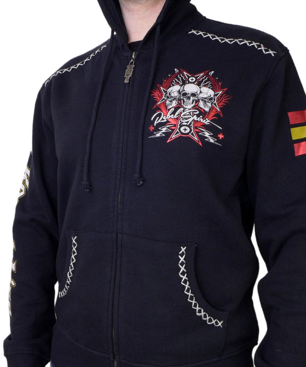 Rebel Spirit Rebellion Brotherhood Hoodie FTZH141713-BLK