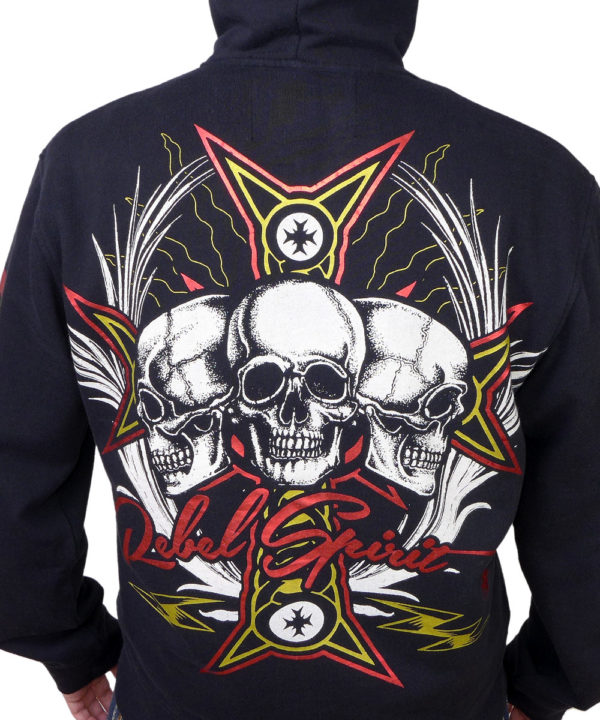 Rebel Spirit Rebellion Brotherhood Hoodie FTZH141713-BLK