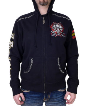 Rebel Spirit Rebellion Brotherhood Hoodie FTZH141713-BLK