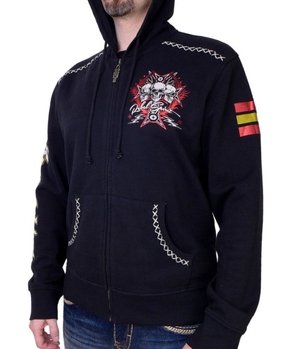 Rebel Spirit Rebellion Brotherhood Hoodie FTZH141713-BLK