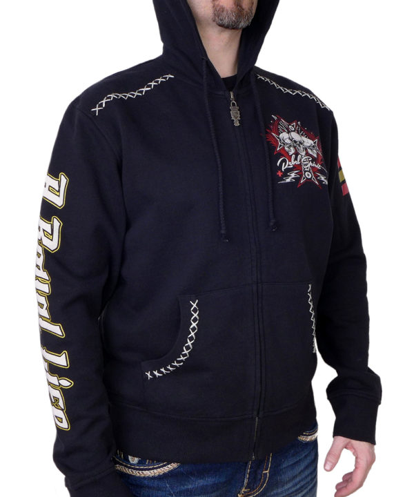 Rebel Spirit Rebellion Brotherhood Hoodie FTZH141713-BLK